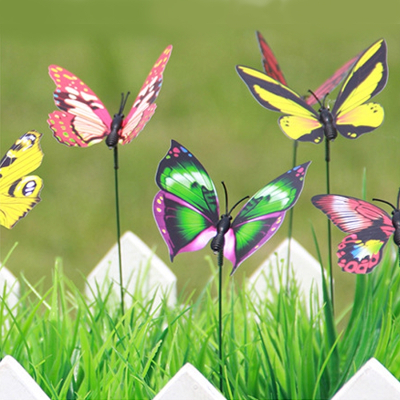 Mimigo Lot Of 50 Colorful Butterflies 7 Cm For Garden Decoration On