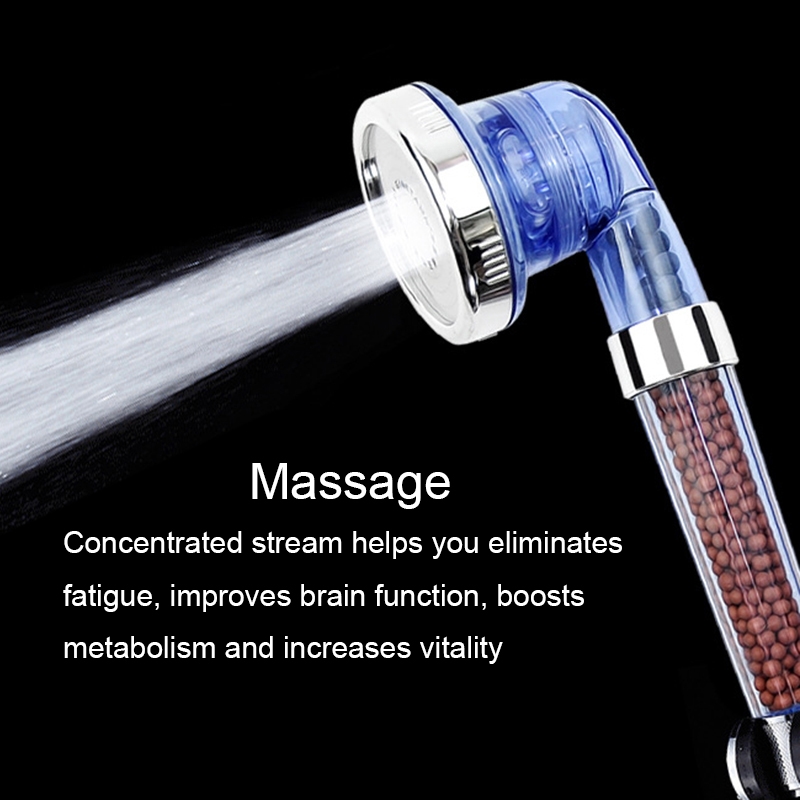 3 Settings Adjustable PC Negative Ions Shower Head, Large, Interface