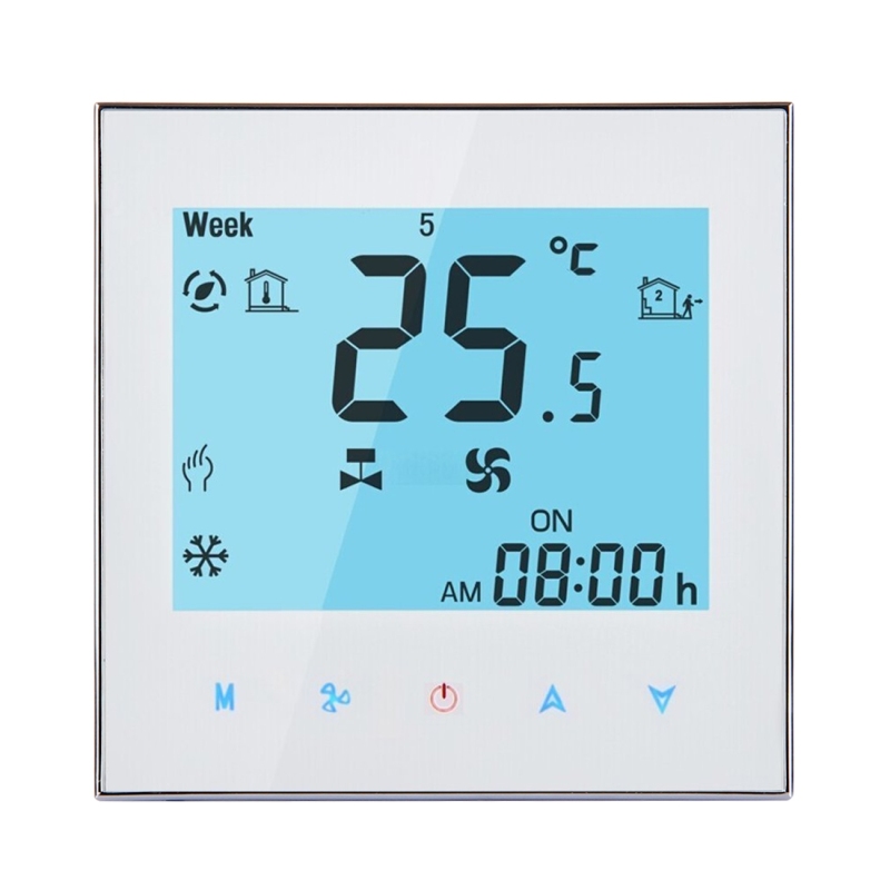 LCD Display Air Conditioning 2Pipe Programmable Room Thermostat for
