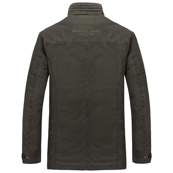 Mens Plus Size Outdoor Cargo Loose Multi Pockets Thick Jacket Casual