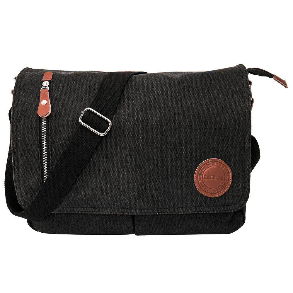 Men Vintage Canvas Laptop Bag Messenger Bag Travel Bag Shoulder Bag