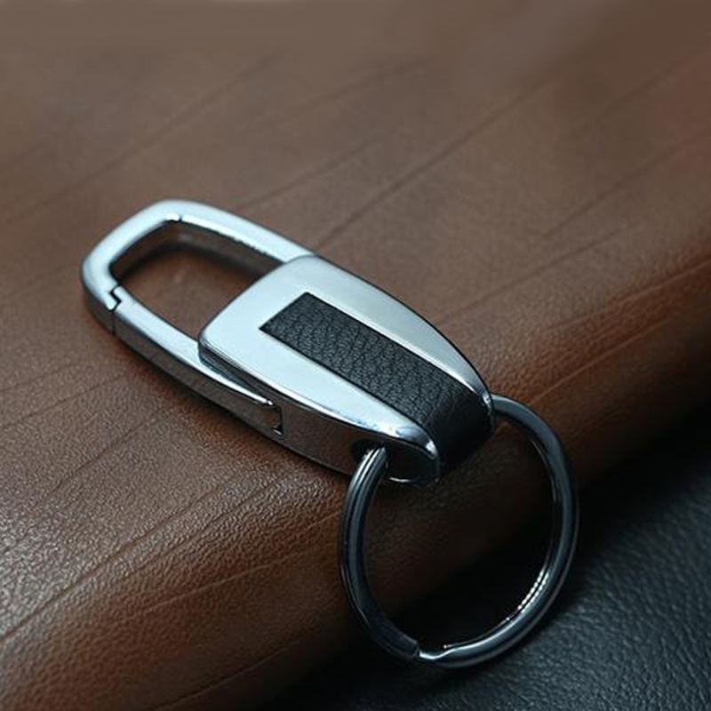 Single Ring Metal Leather Key Chain Metal Car Key Ring Multifunctional