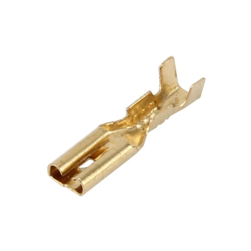 100 PCS 2.8mm Speaker Cable Spade Plug Connector Gold Plated Copper