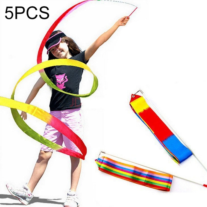 5 PCS 4m Colorful Children Toy Dancing Practices Dance Ribbons with