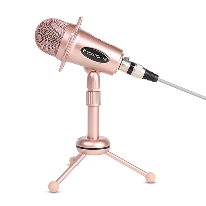 Yanmai Y20 Professional Game Condenser Sound Recording Microphone with Tripod Holder, Cable 1.8m
