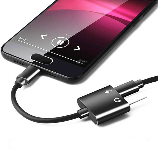 Bakeey 2 in 1 Type C to 3.5mm Audio Jack Charger Adapter