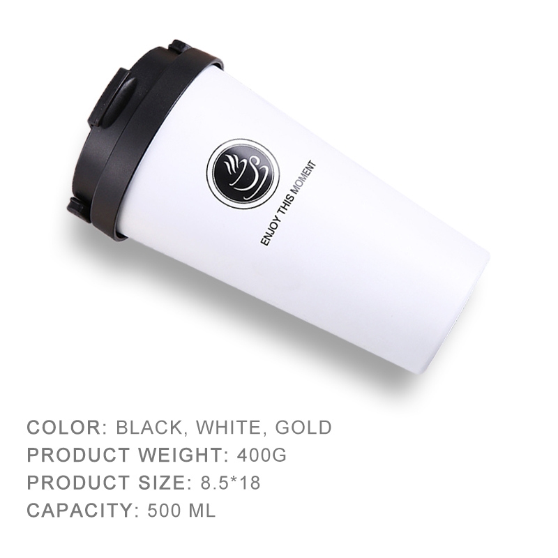 500ml Long Time Heat Retention Thermos Vacuum Insulated Stainless Steel Beverage Bottle (White