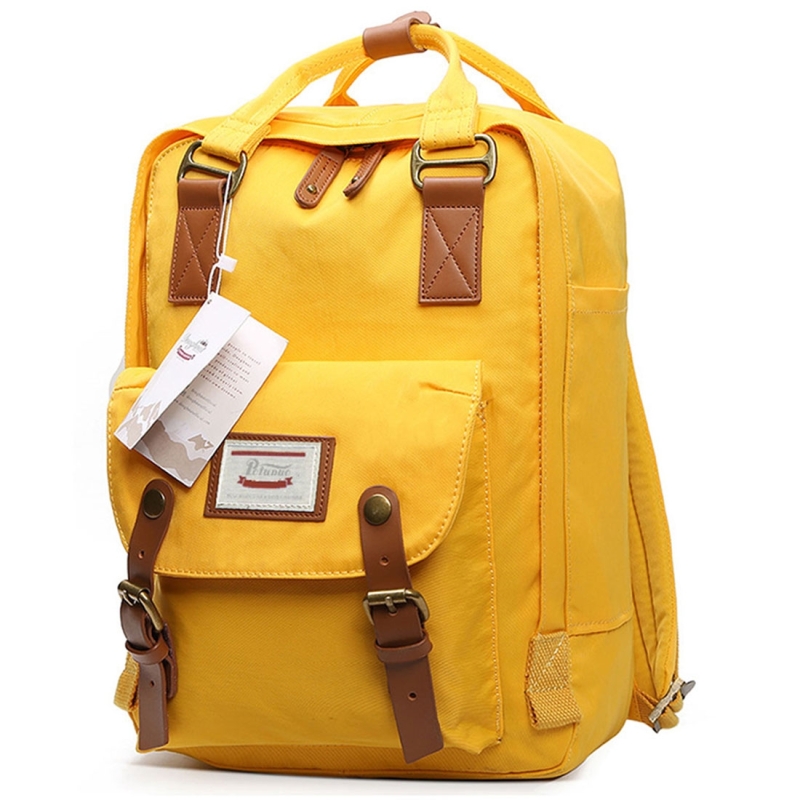 Fashion Casual Travel Backpack Laptop Bag Student Bag with Handle, Size 38*28*15cm(Yellow