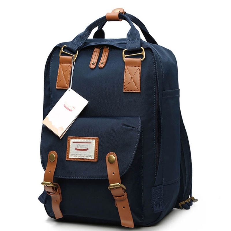 Fashion Casual Travel Backpack Laptop Bag Student Bag with Handle (Dark Blue)