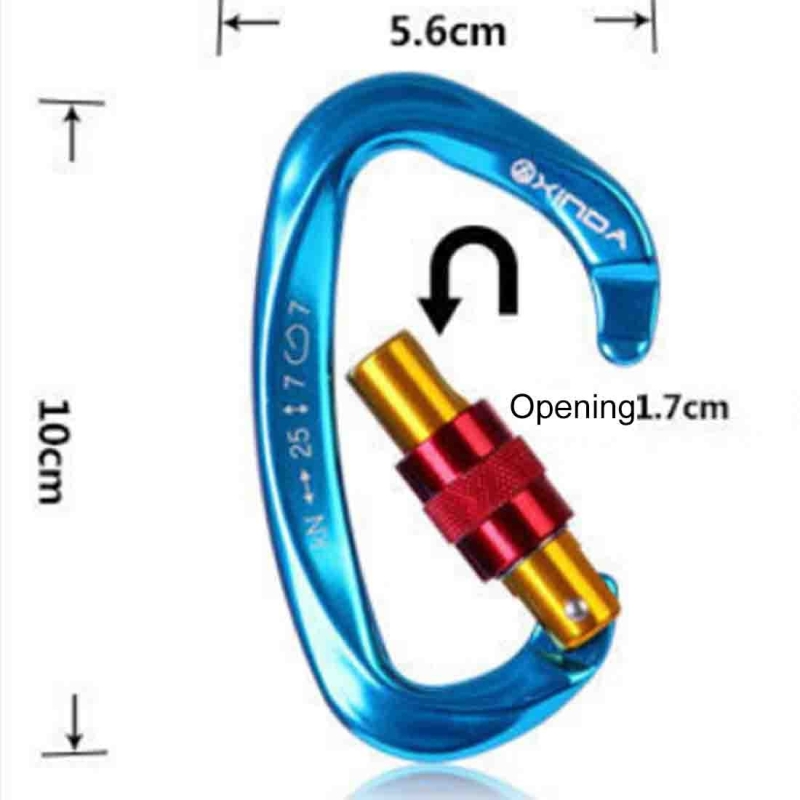 XINDA XDQ9628 Professional Climbing Dshaped Master Lock Carabiner