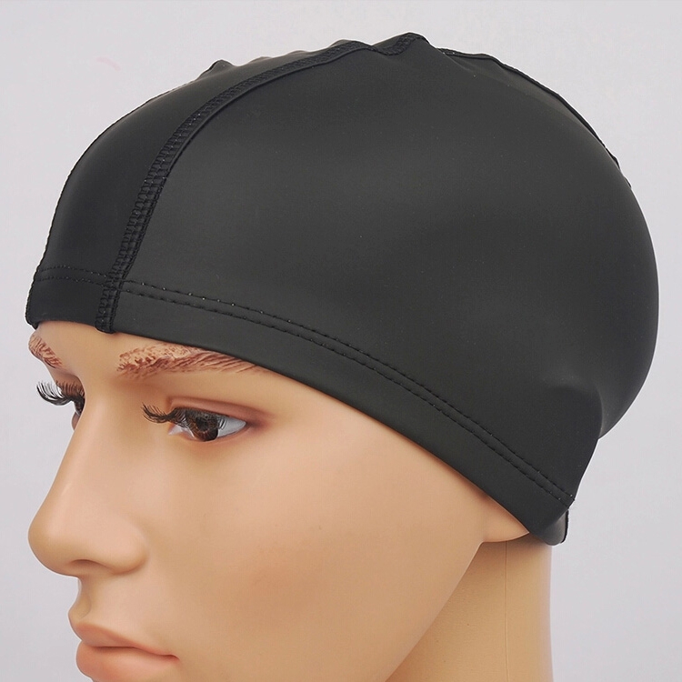 Adult Waterproof PU Coating Stretchy Swimming Cap Keep Long Hair Dry