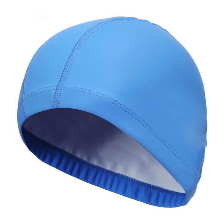 Adult Waterproof PU Coating Stretchy Swimming Cap Keep Long Hair Dry