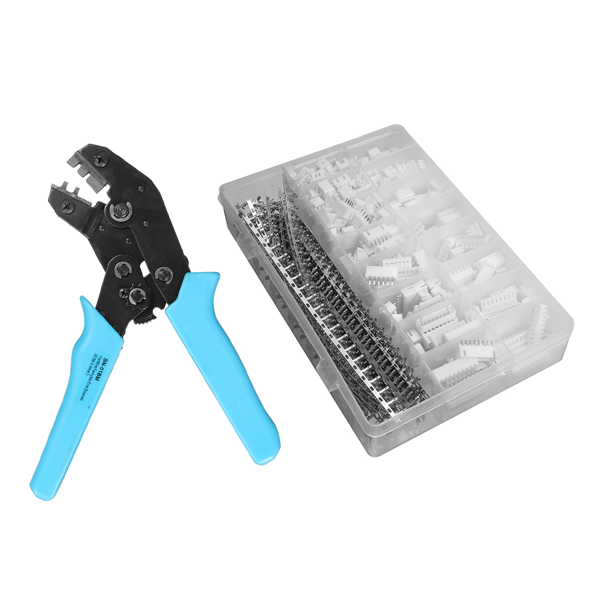 900pcs JSTXH 2.54mm Wire Connector Terminal Kit Crimping Tool Crimper