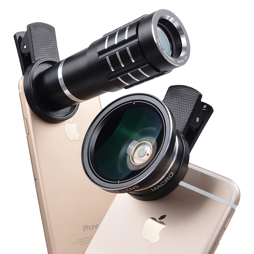 Universal 12X Telephoto Lens + 0.45X Wideangle Lens + 12