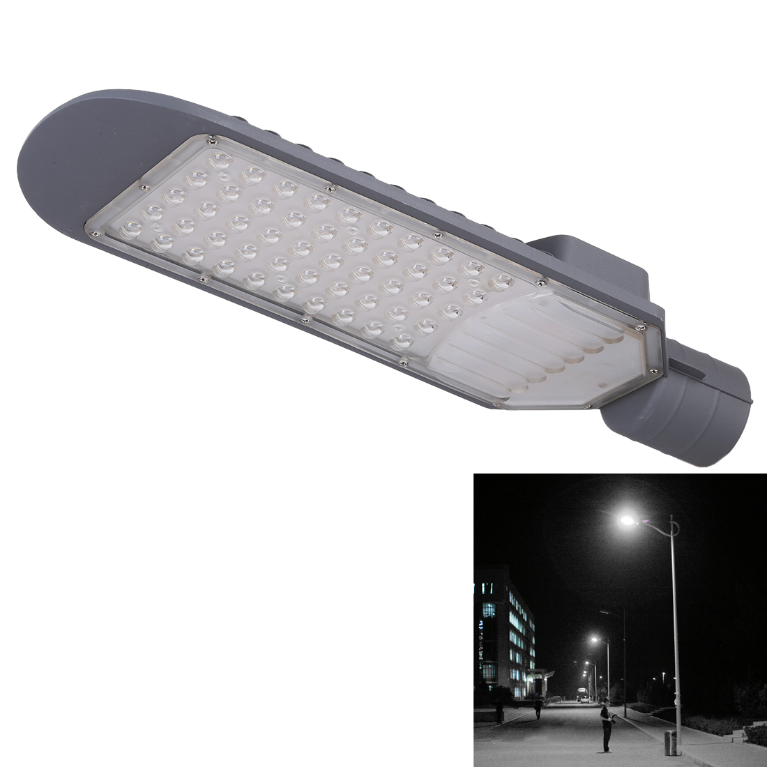 50W IP65 Waterproof Outdoor LED Street Light, 6500K 4500 LM 50 LEDs SMD