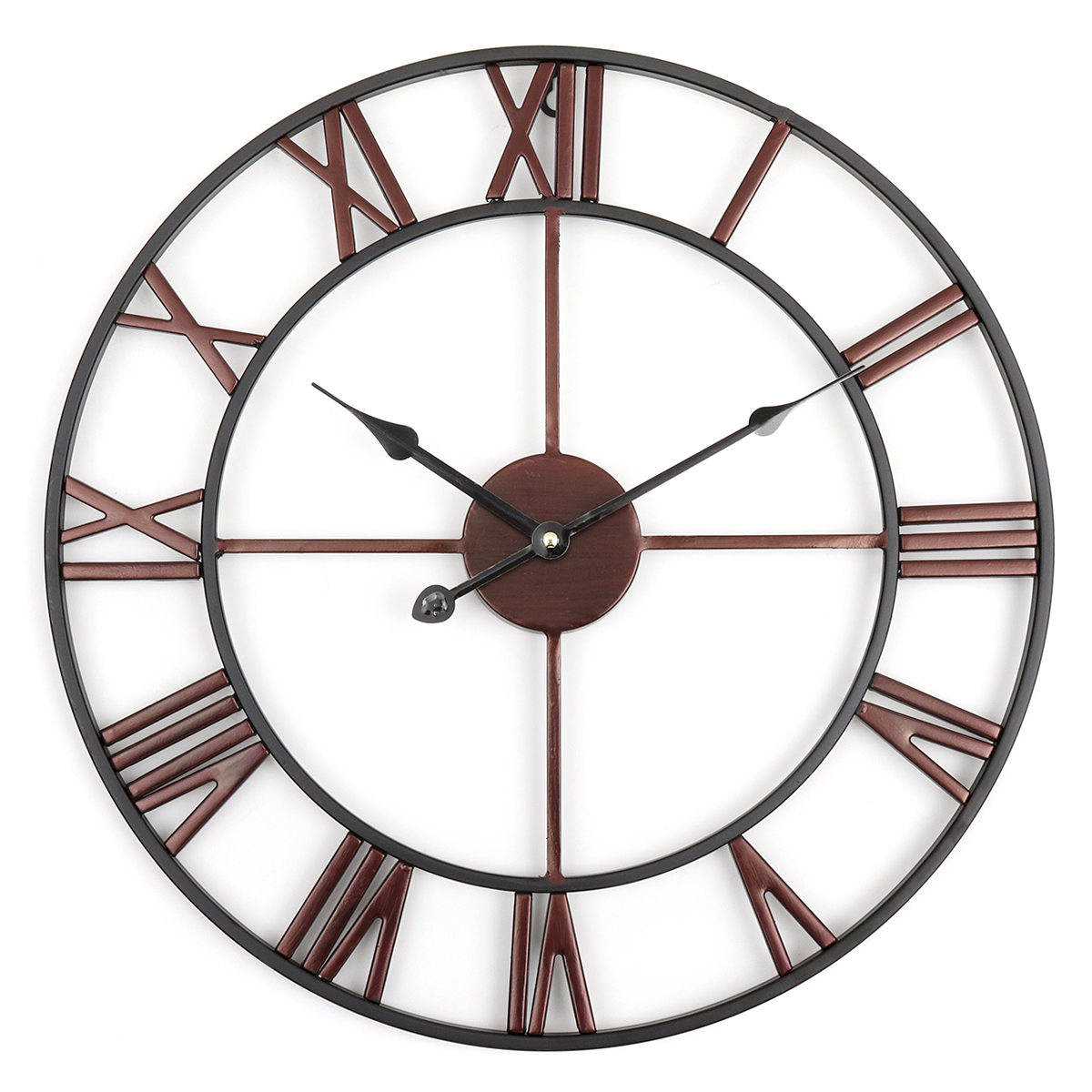 45cm Large Wall Clock Big Roman Numerals Giant Open Face Metal For Home