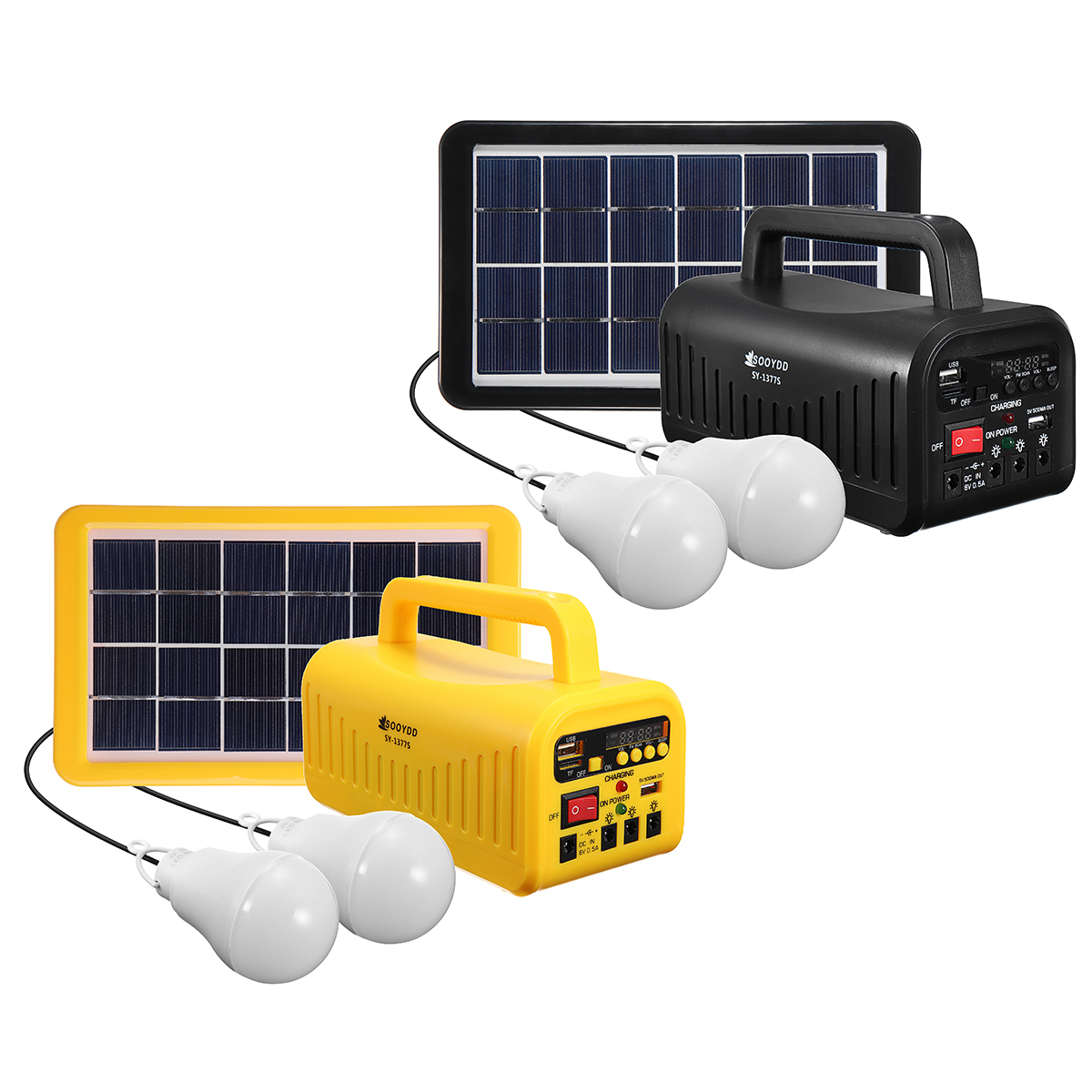 DC 6V 3W Solar Powered System Solar Panel Rechargeable Battery LED