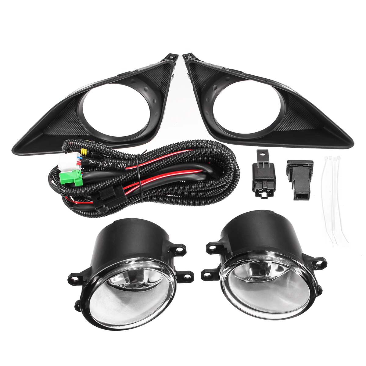 Car Front Bumper Fog Lights H11 Bulbs Amber with Covers Switch for