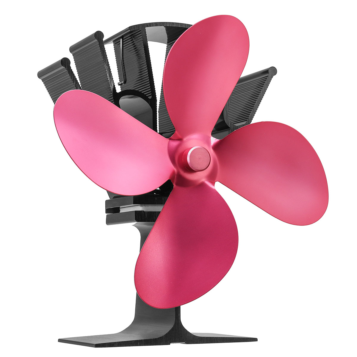 4 Blades Heat Powered Wood Stove Fan Ultra Quiet Fireplace