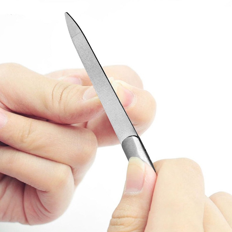 10 PCS Stainless Steel Polished Nail File, Length 95mm