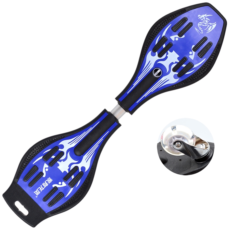Fashion Vulcan Pattern Twowheeled Skateboard Luminous Flash Wheel