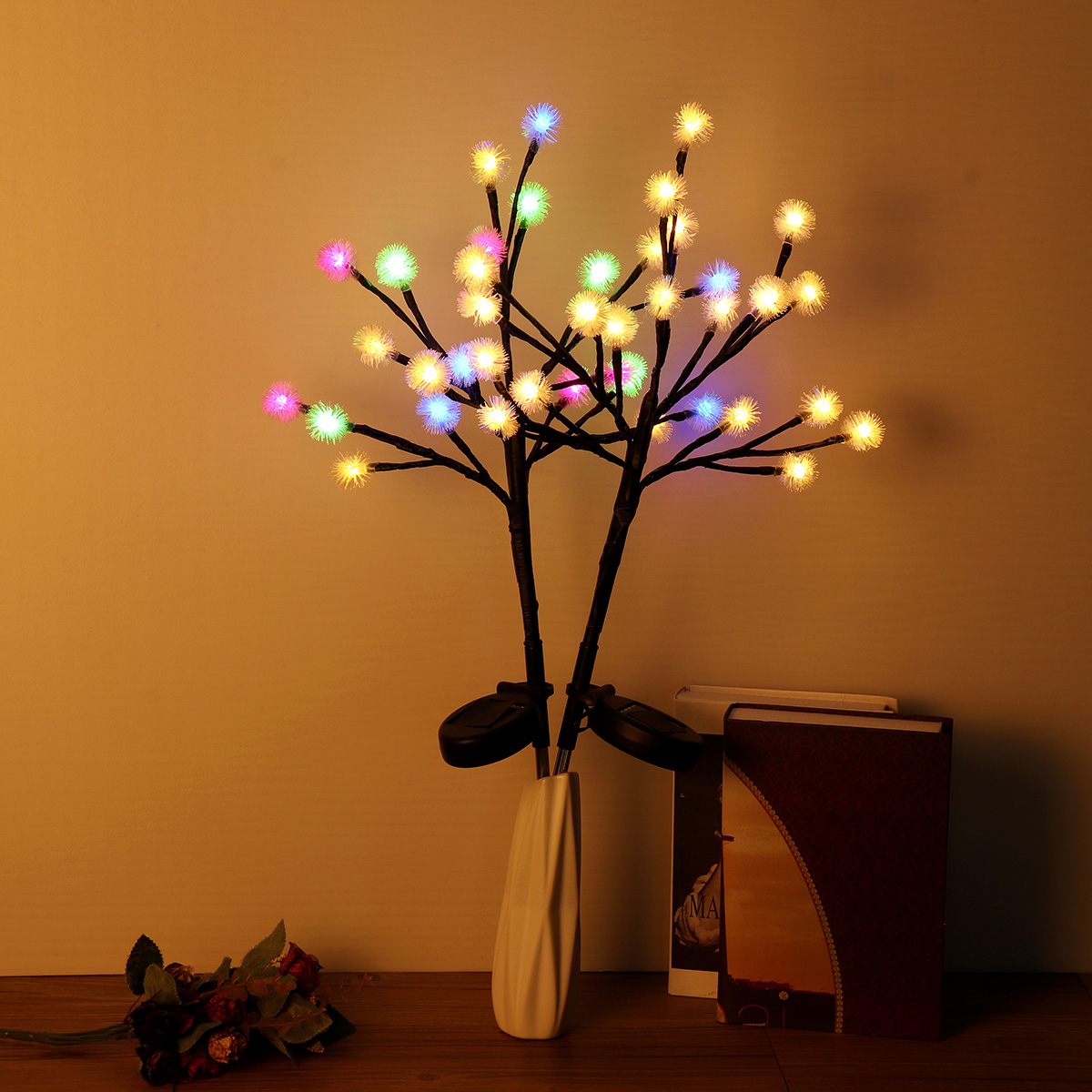 Outdoor Waterproof Solar Powered Pinecone Shape Tree Branch LED String