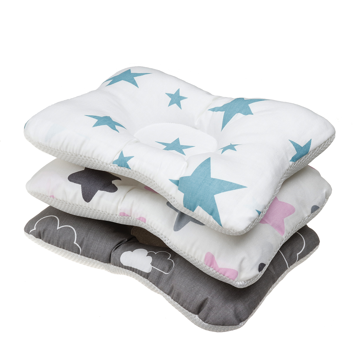 Breathable Cotton Newborn Baby Head Shaping Pillow Neck Support for Infant Preventing Flat Head