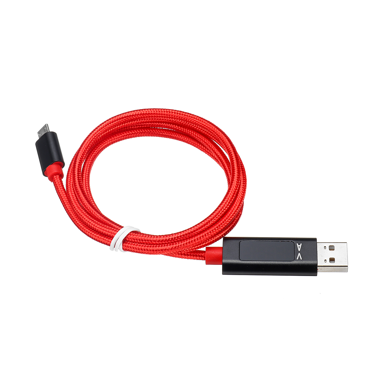 USB Charging Cable + LED Display Nylon Data Wire Cord For Android Type