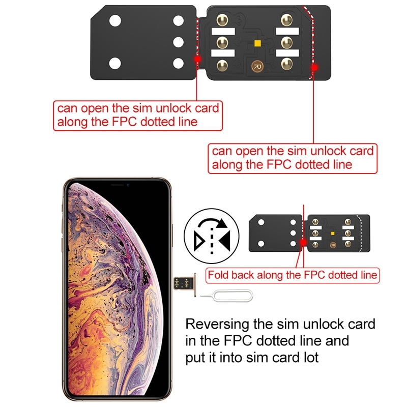 RSIM 14 V18 Ultra Universal ICCID SIM Unlock Card for iPhone X, XS, XR