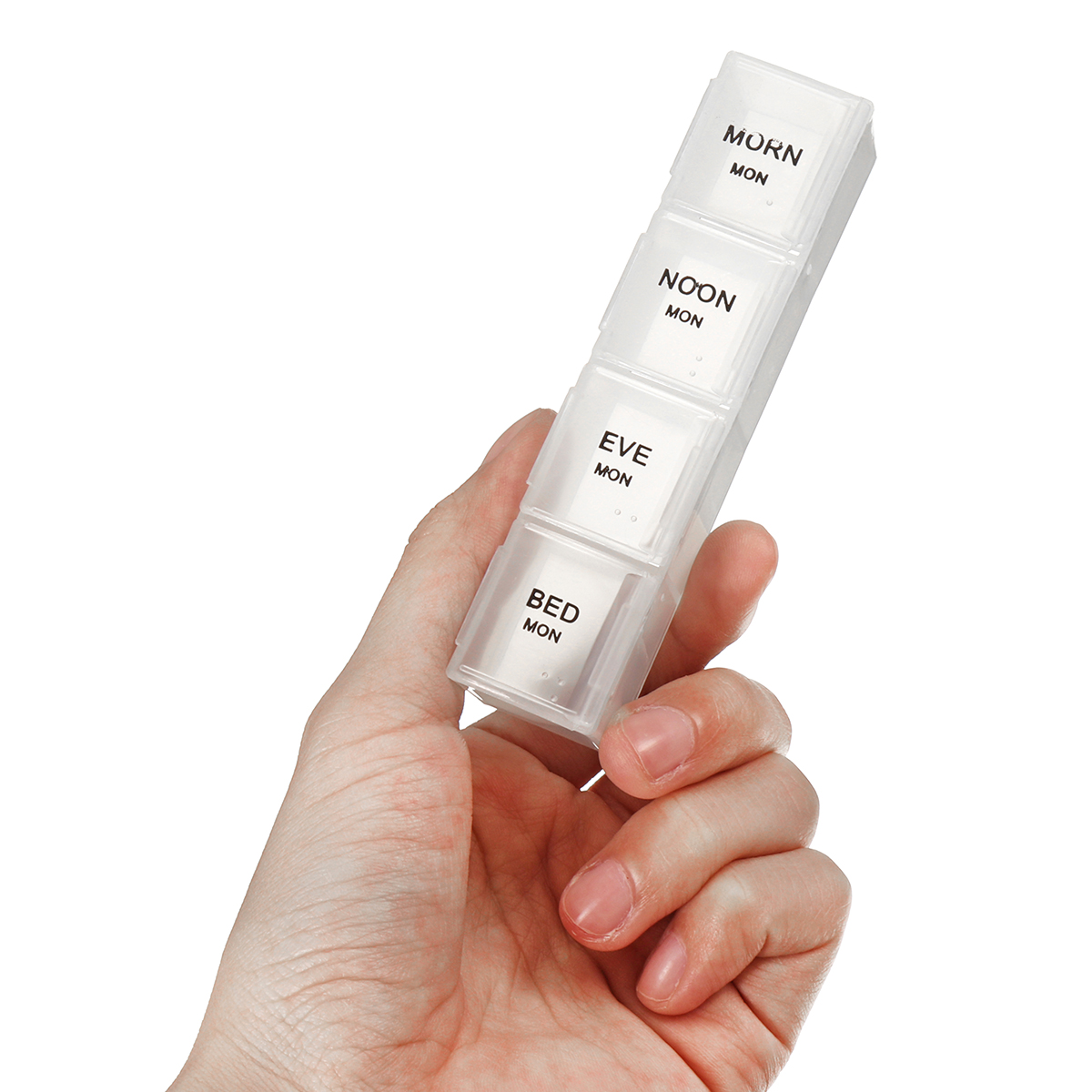 Portable Daily Pill Box Organizer Locking Travel Case 28 Grids 7Day