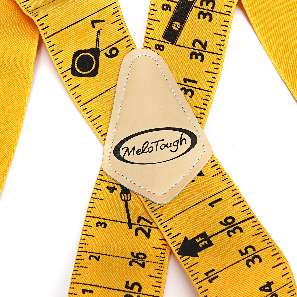 4 Clips X Shaped 2 Inch Ruler Design Work Belt Braces Suspenders Tool
