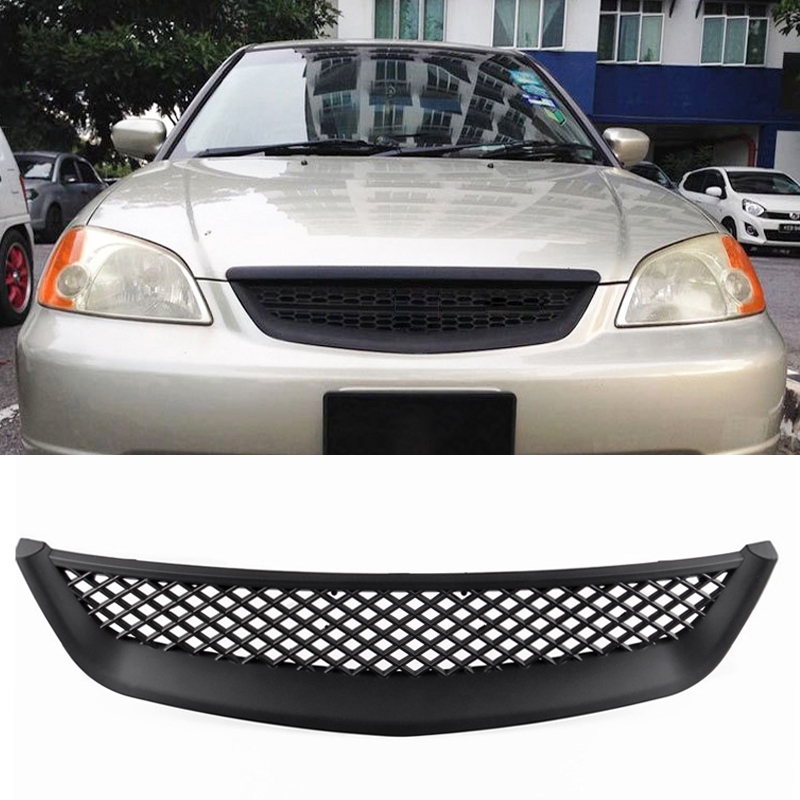 Car Front Racing Front Grille Grid ABS Insect Net for Honda Civic 2001