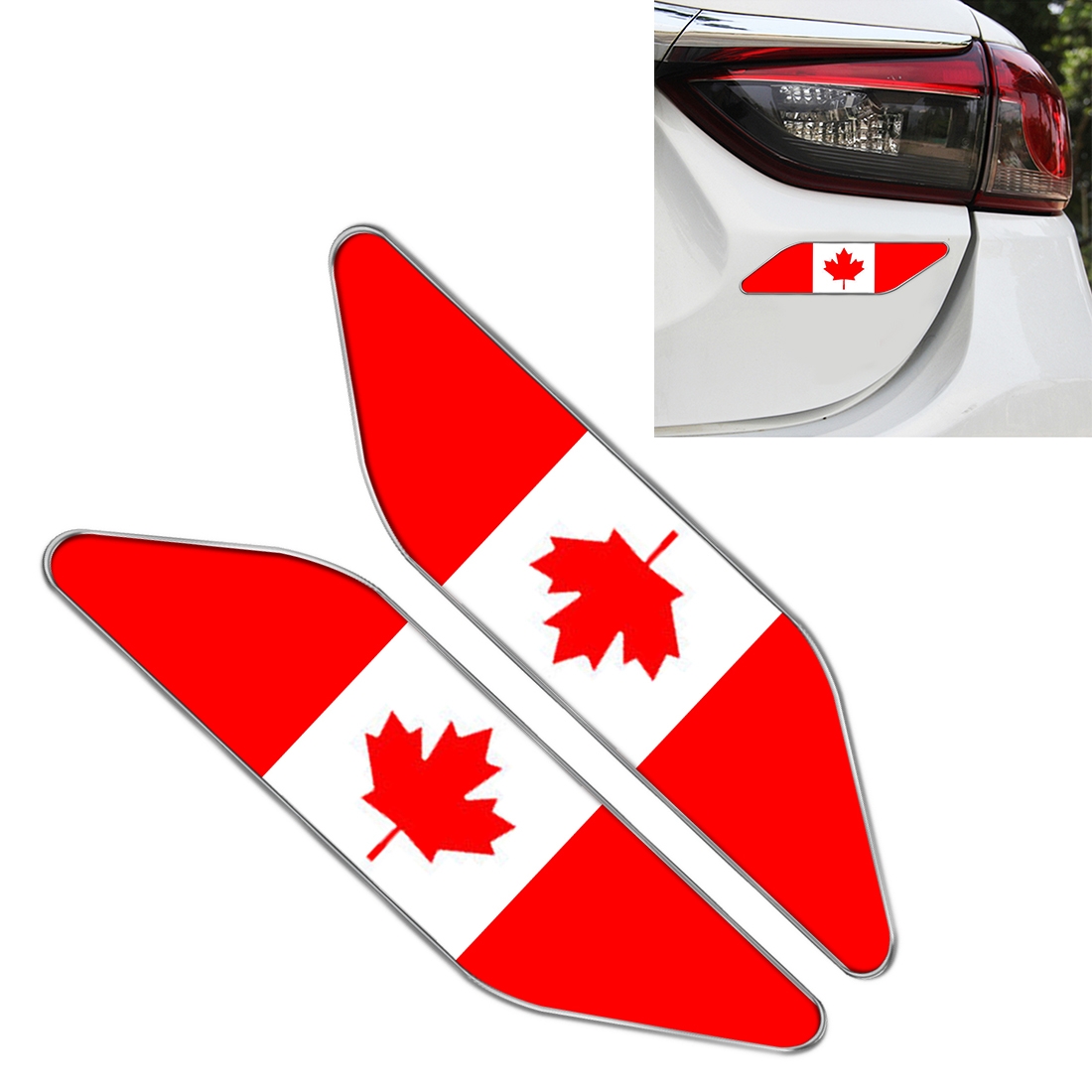 2 PCS Canadian Flag Pattern CarStyling Sticker Random Decorative
