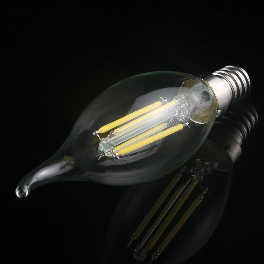 C35 E14 4W 4 LEDs 300 LM 6500K Dimmable Retro LED Filament Light Bulb