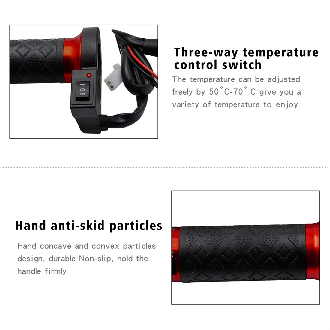 CS764A1 12V Motorcycle Scooter Aluminum Alloy Electric Hand Grip Cover