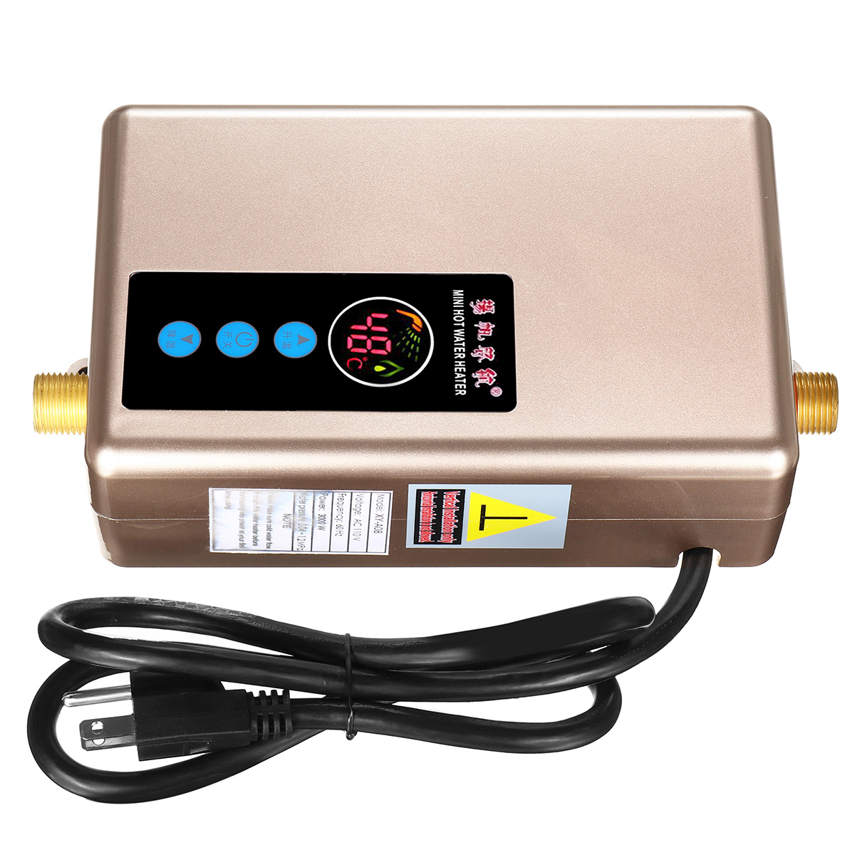 Display Electric Water Heater 3000W 110V/220V 5500W Mini Tankless