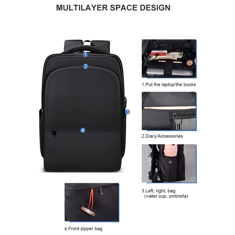 Polyester Waterproof Laptop Backpack for Below 15 inch Laptops, with