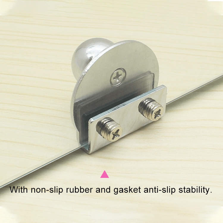 3 PCS Zinc Alloy Bright Open Hole Free Glass Door Handle, Size