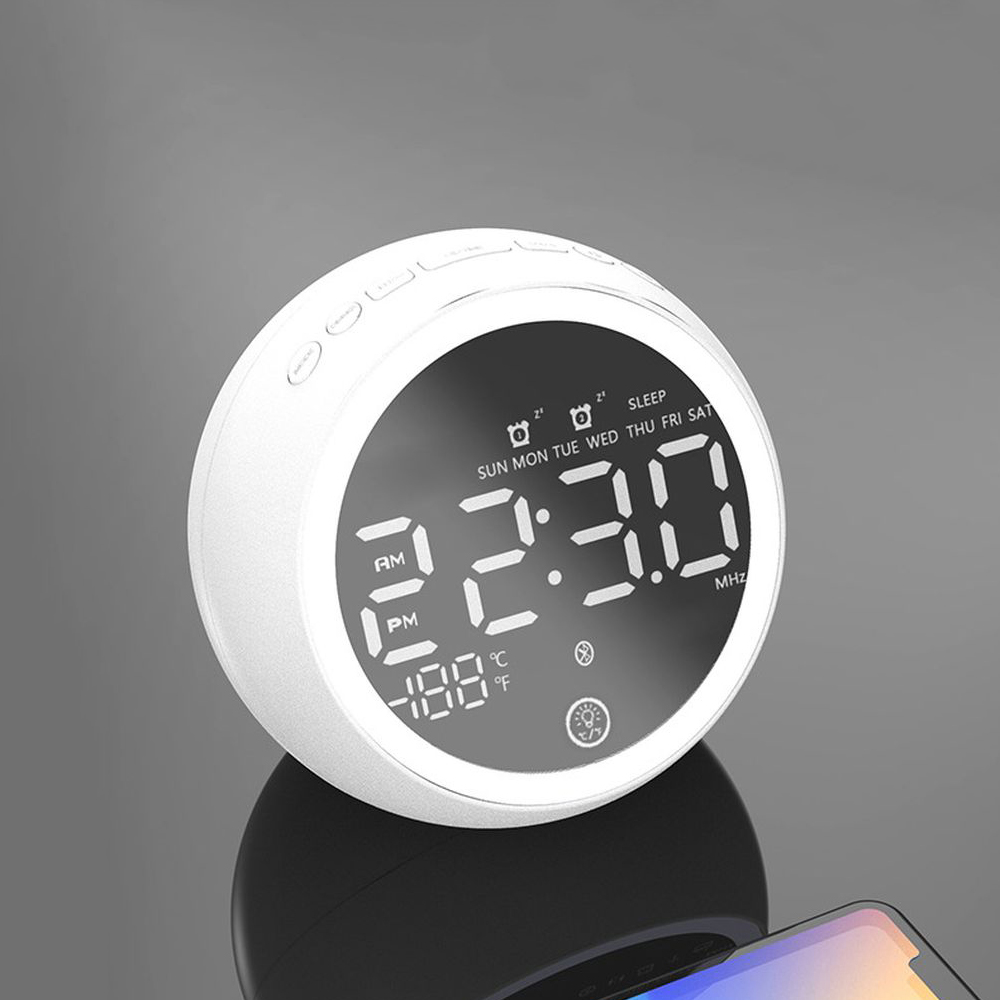 X10 Night Light Bluetooth5.0 Speaker Alarm Clock Radio Desktop Clock