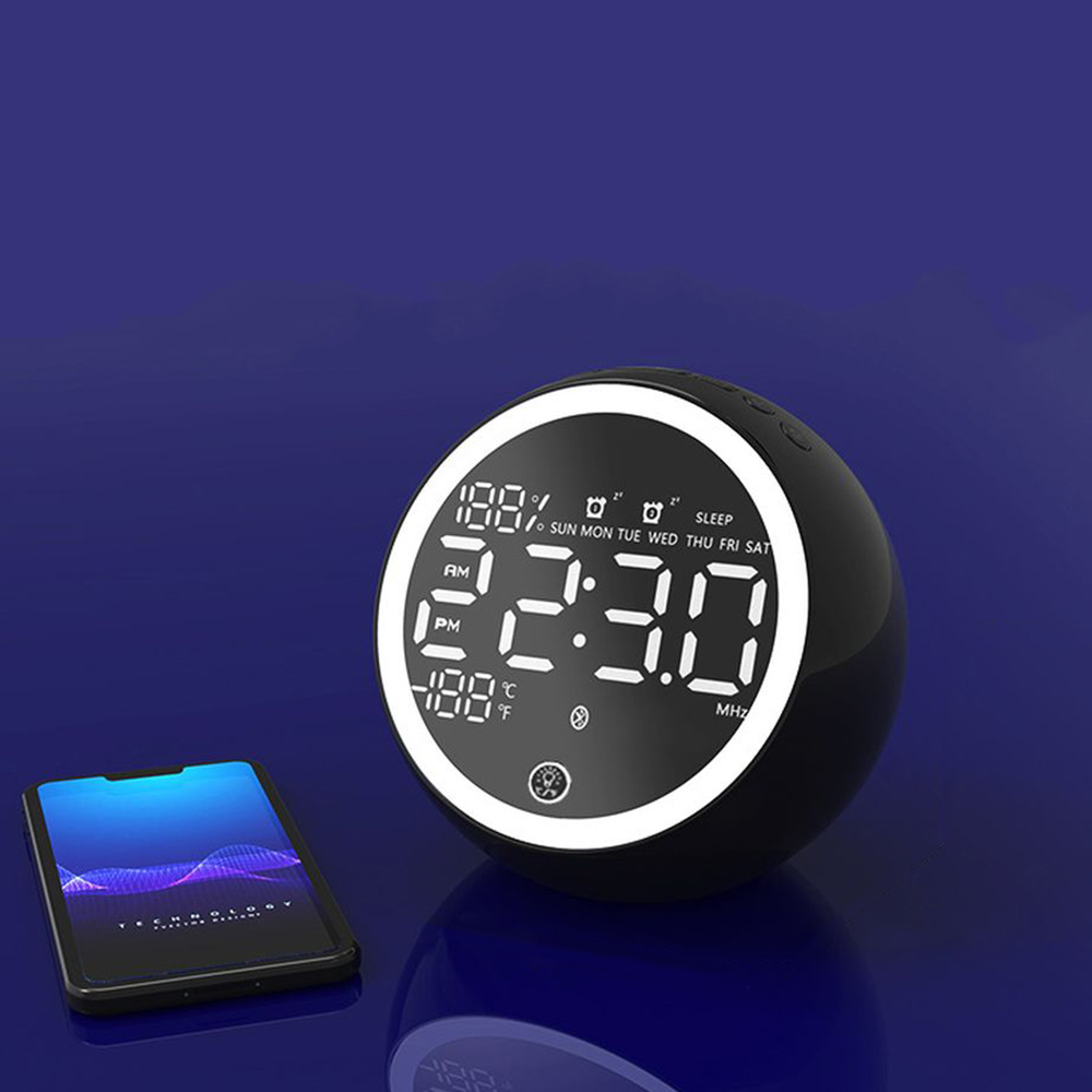 X10 Night Light Bluetooth5.0 Speaker Alarm Clock Radio Desktop Clock