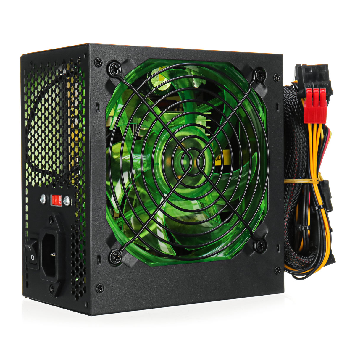 500W Power Supply 120mm LED Cooling Fan 24 Pin PCI SATA ATX 12V