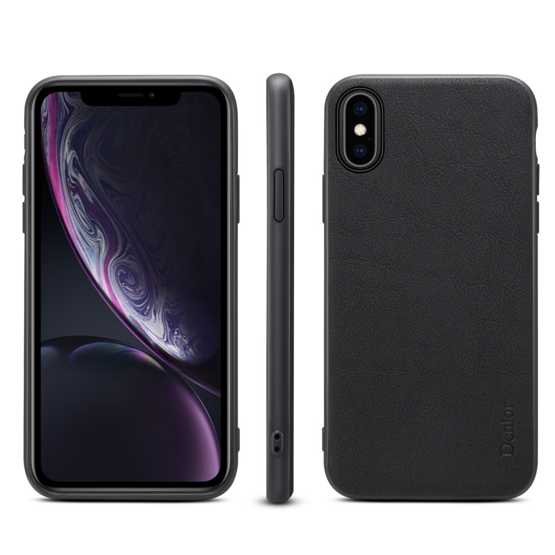 For iPhone XR Denior V7 Luxury Car Cowhide Leather Ultrathin Protective