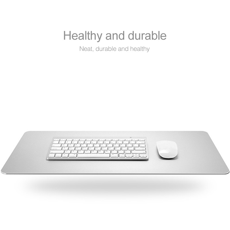 Aluminum Alloy Thick Metal Leather Nonslip Mat Desk Mouse Pad, Size Large, 600x300mm