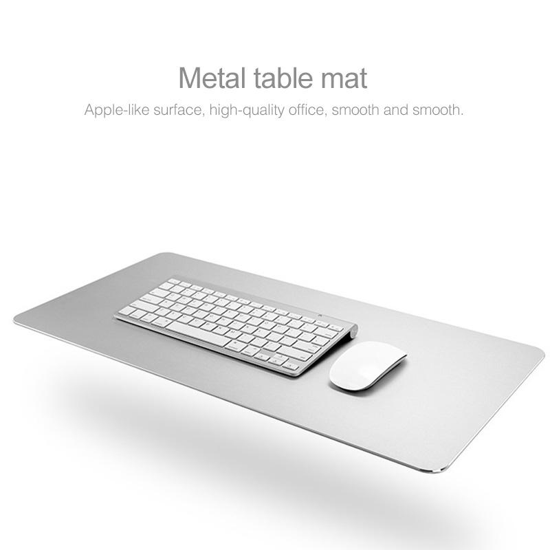 Aluminum Alloy Thick Metal Leather Nonslip Mat Desk Mouse Pad, Size Large, 600x300mm