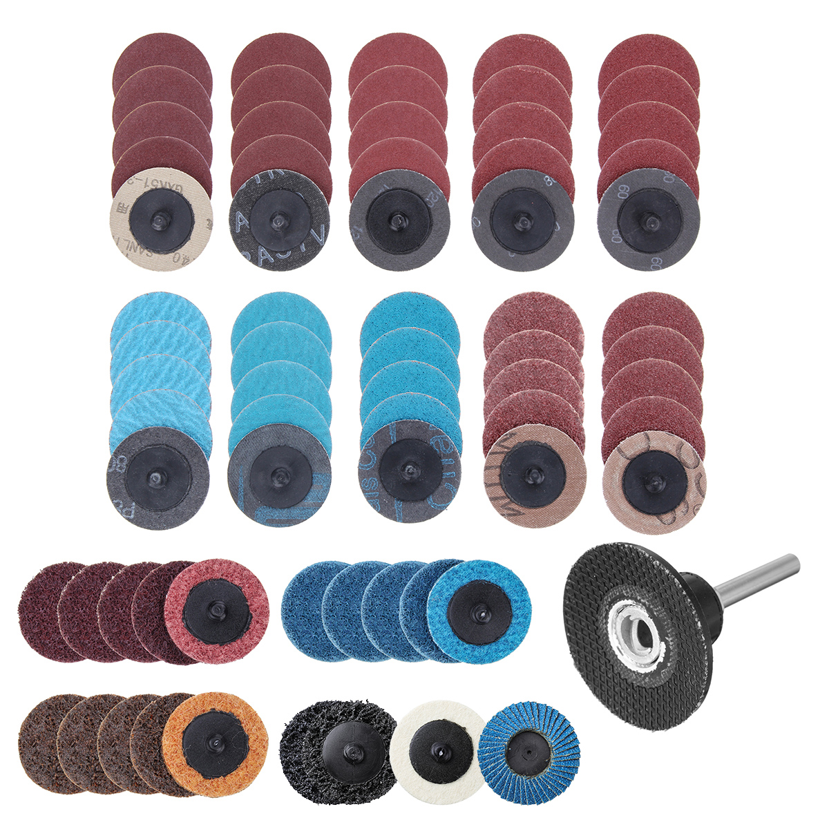 70pcs Sanding Discs Set 2” Type R Roll Lock Discs Pads Sanding