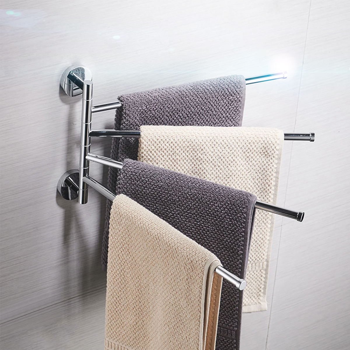 Bath Towel Rack Stainless Steel 2/3/4 Poles Movable Racks Bathroom
