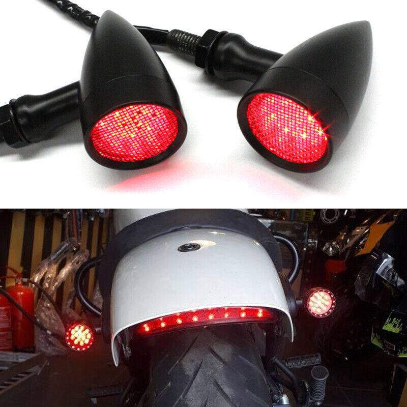 2PCS 12V 15 LED Red Light Motorcycle Turn Signal Lights Universal