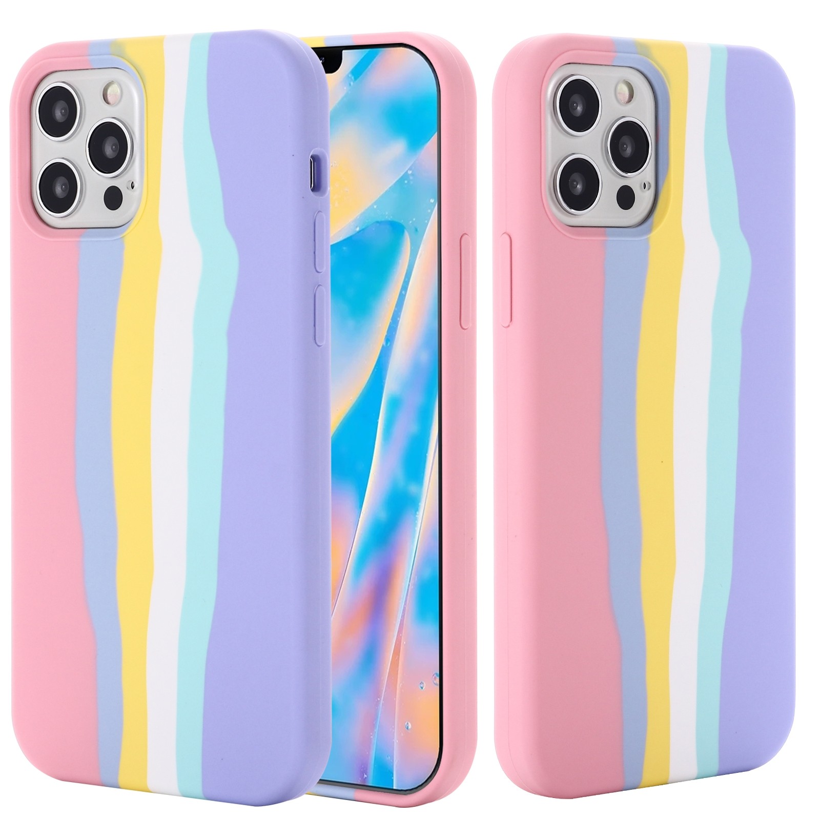 Rainbow Liquid Silicone Shockproof Full Coverage Protective Case For