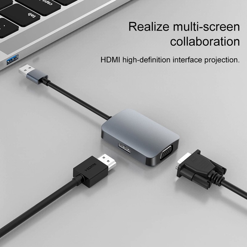 3 in 1 Multifunction USB to HDMI + VGA HUB Expansion Dock