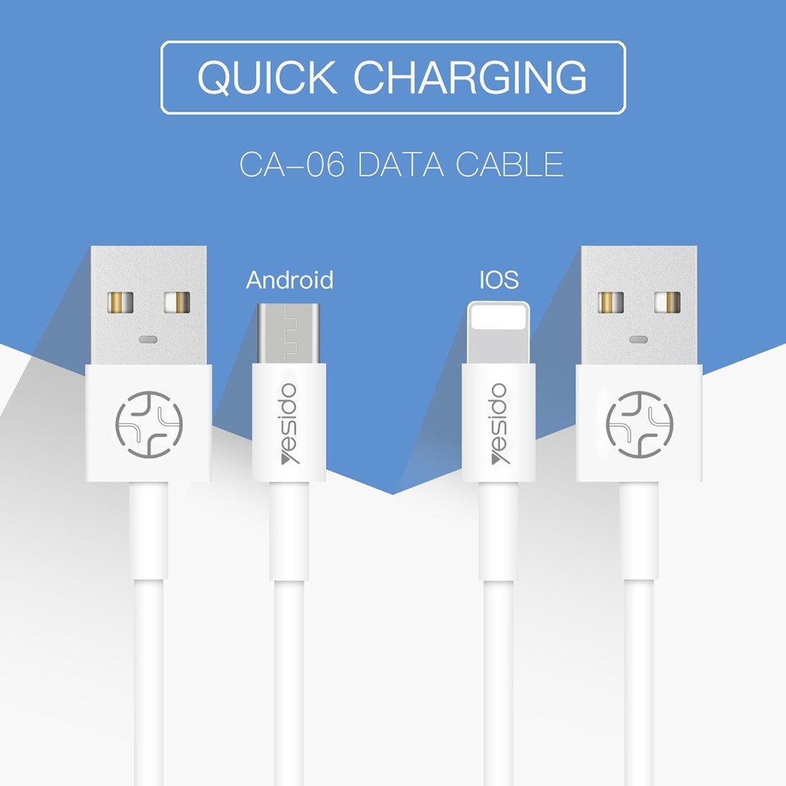Yesido CA22 1.5A USB to 8 Pin Charging Cable, 1.2m